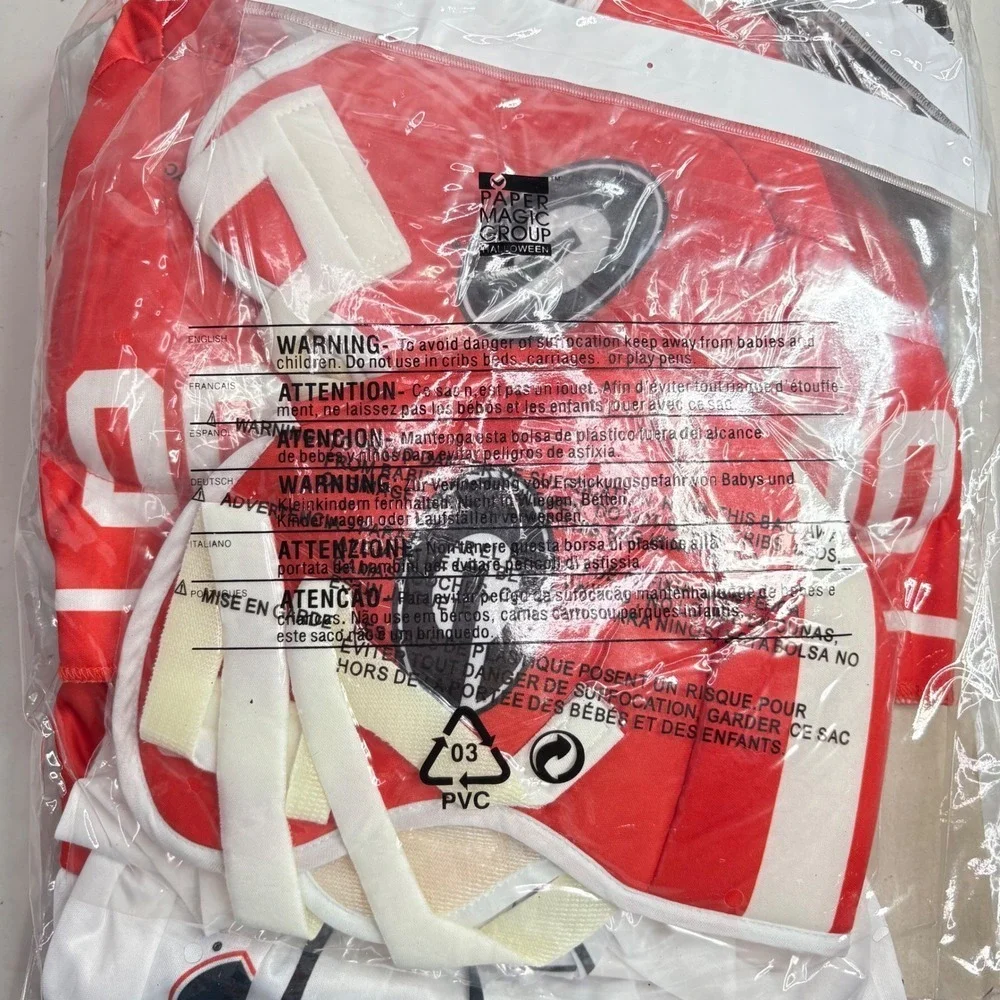 Toddler Football Costume Jumpsuit Helmet Georgia Bulldogs 3T 4T